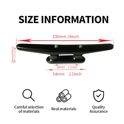 YAPKOLV 4 PCS Festmacherklampe aus Hochwertigem Nylon, Anlegeklampe, Bootsklampe, Kunststoffklampe, Nylon Klampe, Bootsklampe Kajak, Beleg-Klampe (100mm)