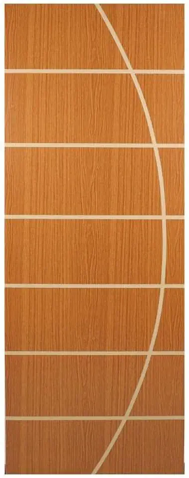 Porta de Madeira Frisada Neblina MGM 210cmx80cm Melamínico Mogno