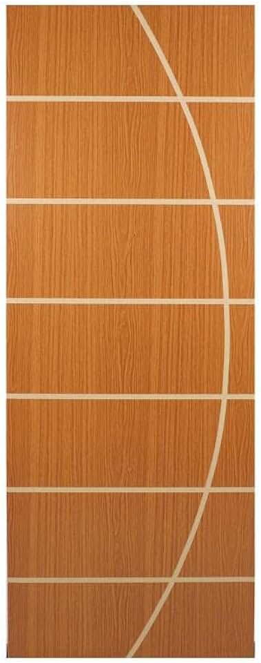 Porta de Madeira Frisada Neblina MGM 210cmx80cm Melamínico Mogno