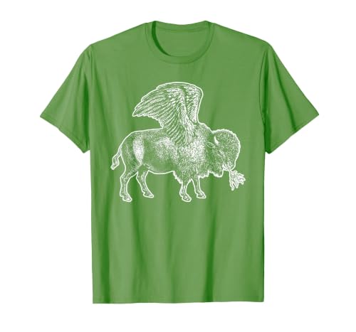 Funny Design Buffalo Wings Hot Foodie Chicken Bison Vintage T-Shirt, Men, Grass Green, Medium