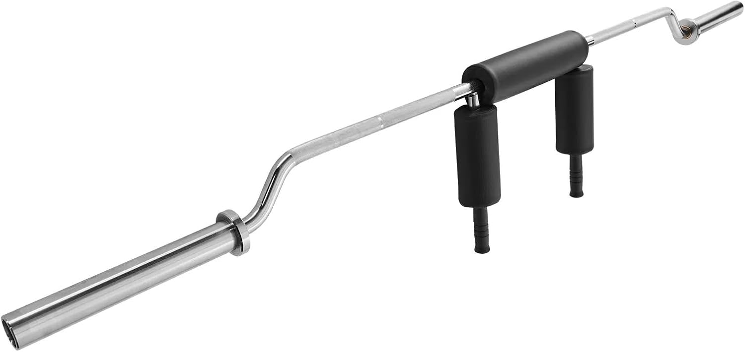 Safety Squat Bar, 700 LBS Fitness Squat Bar, Safety Squat Bars Attachment with Shoulder and Arm Pads, 28mm Diameter Weight Bars, Ideal for Front Squats, Lunges, Rehab, Physical Therapy