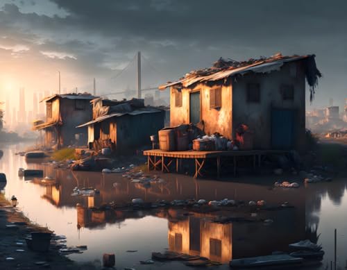 Affiches photos Homeless Settlement by the River pour une déco industrielle chic
