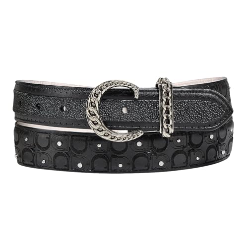 Cuadra Casual Belt for Women in Stingray Leather Black