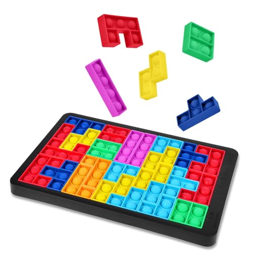 Ainiv Pop Puzzle Popper Fidget Game, Push Pop Brain Teasers Toy, Silicone Jigsaw Building Blocks Game Board, Educational Learning Puzzle and Intelligence Toys for Anxiety & Stress Relief - Image 8