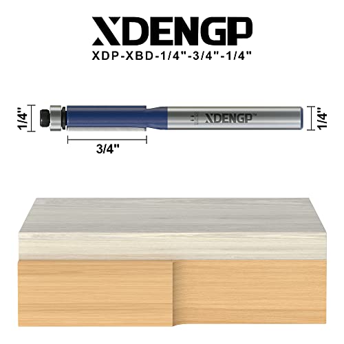 Image of Flush Trim Router Bits 1 /4 Inch Shank, 1 /4 Inch Cutting Diameter, 3 /4 Inch Cutting Height, Bottom Bearing Flush Straight Cut Trim Router Bit for Woodworking