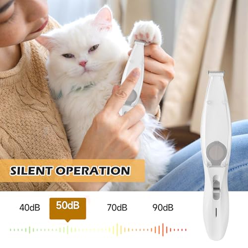 Pfotentrimmer für Hunde, Hundepfoten Trimmer, Hundeschermaschine mit Staubsauger, Wiederaufladbarer Wasserdichter, für Hunde Katzen Pfoten, Gesicht, Ohren