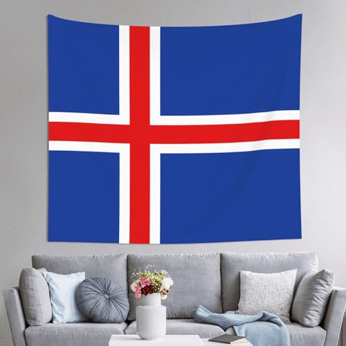 WZYCWB Wanddekoration, Motiv: Flagge Islands, 152,4 x 129,5 cm, Wandbehang für Innenbereich, Schlafsaal-Dekoration, Strandtuch, Picknickdecke