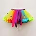 AIMAOMI Layered Skirt Girls' Kids Toddlers Mini Rainbow Tutu Skirt Bow Dance Dress Colorful Ruffle Tulle Fashion Clothes (Multicolor, 3-4 Years)