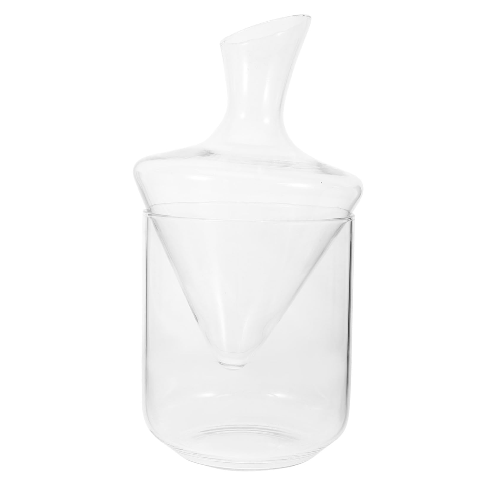 NAMOARLY 1pc Decanter Cup Dispenser Beverage Dispenser Small Clear Container Whiskey Container Terrariums Bottle Transparent Ice Bucket Clear Vase Lid Water Wine Chiller Glass