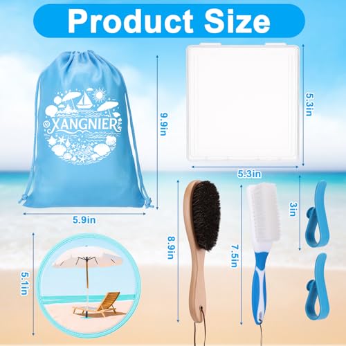 XANGNIER Sand Remover Brush Kits for Beach,Beach Vacation Essentials for Kids Women,Beach Accessories Must Haves for Summer Trip Camping Necessities&Supplies-with Hooks to Hang on The Bogg Bag,7pcs by XANGNIER - Image 8
