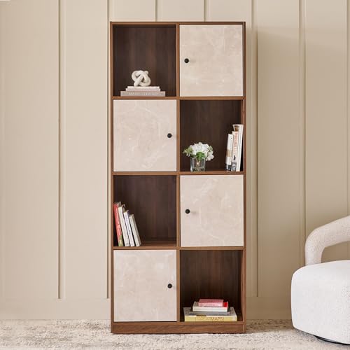 Image of Home Centre | Addison 4-Tier Book Cabinet | Engineered Wood | Brown | 1 Year Warranty