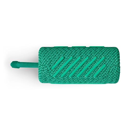 Image of JBL GO 3 Eco - Small Bluetooth Box in green with recycled material - waterproof, portable speaker - up to 5 hours playback time with a single battery charge