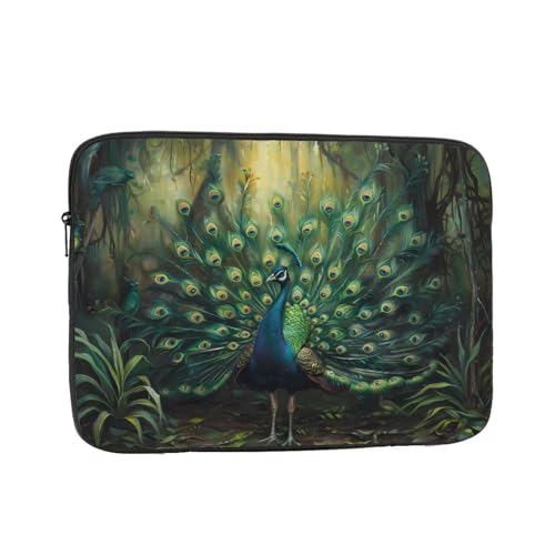 Peacock Opening Screen Laptop Sleeve Case 15 Inch Suitable For Notebook Computer Tablet Traveling Carrying Simple Case