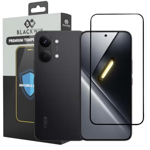 Image of Blackwik Premium Tempered Glass Screen Protector for Poco X8 Pro MAX with Edge-To-Edge Protector Coverage | Easy Installation Kit (Black)