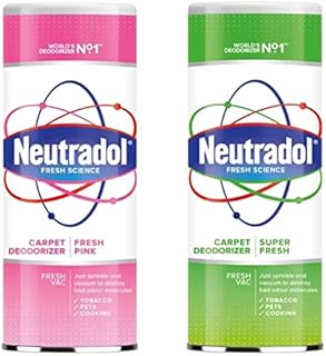 Neutradol Carpet Deodoriser 2 Pack Super Fresh and Fresh Pink Cleaning Product