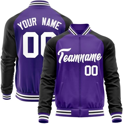 Custom Varsity Jacket Cotton Letterman Bomber Jacket Personalized Stitched Name Number for Men Women Youth
