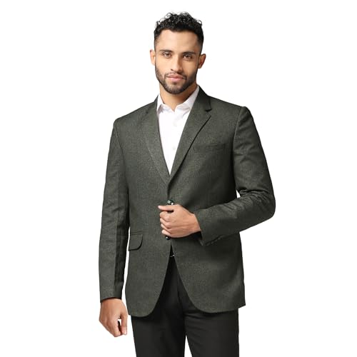 Image of TAHVO Men Blazer Lycra Fabric Slim Fit Single Breasted Blazer