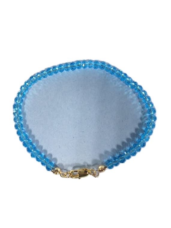 Bracelet en apatite facettée et argent 925 doré bijou artisanal élégant