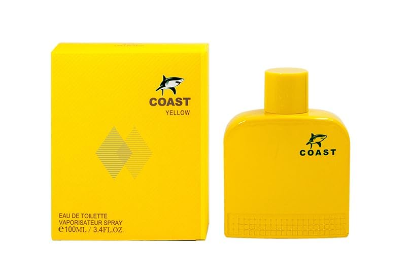 COAST Cologne for Men (YELLOW) 3.4 Oz Men's Eau De Toilette Spray Refreshing & Warm Masculine Scent for Daily Use Men's Casual Cologne Great Holiday Gift Smell Fresh All Day A Gift for Any Occasion