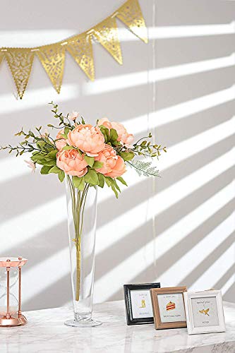 Evershine Clear Glass Pilsner Trumpet Vase,Opening D-4.5" Wedding Centerpiece, Set of 6 (6, 16)