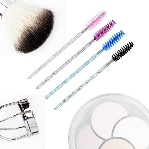 50 Pcs Disposable Eyebrow Brushes, Micro Eyelash Brush, Mascara Wands, Spoolies For Lash Extensions, Makeup Eyebrow Tool (50 Pcs, Black) #TOP6