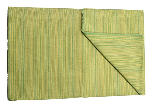 Image of THARUNSHA ELITE 100% Natural Pure Cotton All Weather Blanket /Solapur Bedsheet /Top Sheet /AC Comforter Elegant Design- Single Size 60 inches x 90 inches (Green)