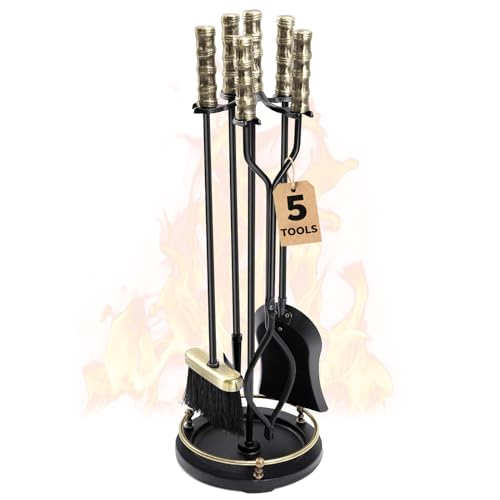 AMAGABELI GARDEN & HOME Fireplace Tools Set 5 Pcs Wrought
