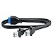 Toptekits 2 Port USB 3.0 A Female Screw Panel Mount to Motherboard 20 Pin Flat Cable Cord, 1.6ft/0.5m