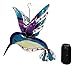 Ebros Gift Artistic Stained Glass Gemstones Purple Blue Hummingbird Copper Metal Hanging Mobile Suncatcher Sculpture 15