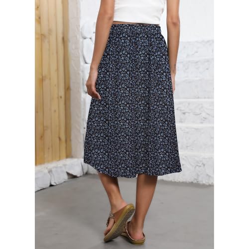 Image of Witsmile Flowy Skirt Elastic High Waist A-Line Skirt with Pockets Bohemia Cover-up for Women 2026 Trendy(S-2XL)