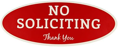 No Soliciting Sign – Digitally Printed Indoor/Outdoor Sign – Durable UV and Weather Resistant (Medium - 2.8" x 7", Red with White Letters)