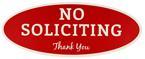 No Soliciting Sign – Digitally Printed Indoor/Outdoor Sign – Durable Uv And Weather Resistant (Medium - 2.8" X 7", Red With White Letters) #TOP27