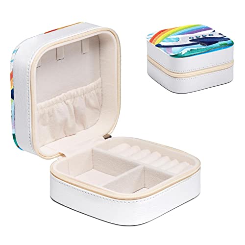 Boîte à bijoux compacte motif avion pour ranger bagues et puces