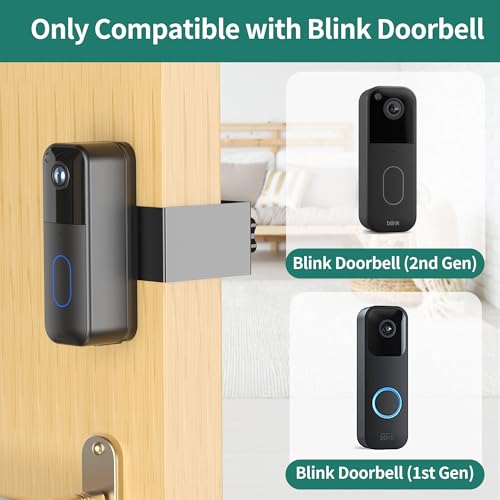 HomeMount Door Mount for Blink Video Doorbell 1 & 2, No-Drill No-Glue Holder with Anti-Theft Security Plate, Easy Install Fit Inward Opening Doors 32-62mm Thick, No Wall Damage - Image 6