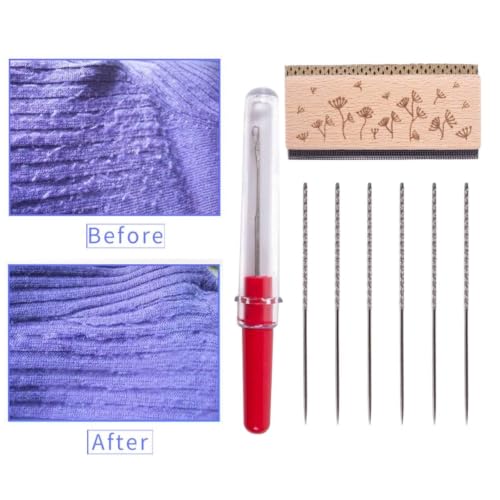 Set de costura de 8 piezas con cabeza moleteada y cepillo Daisy para reparación de enganches 5
