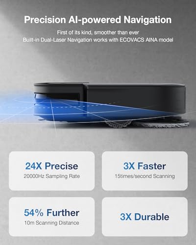 ECOVACS DEEBOT X2 Omni Robot Vacuum and Mop, 8000Pa Suction, 15mm Lift, Omni Station with Hot Water Mop Washing, Self-Emptying, Hot Air Drying, Auto-Refill, Obstacle Avoidance,Black - Image 7