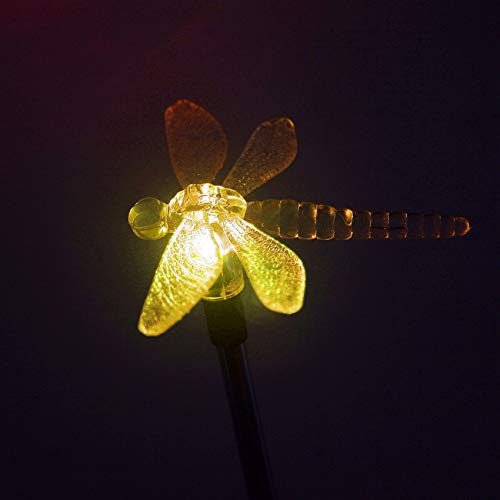 Ezigarden Waterproof Outdoor Solar Garden Stake Light With Vivid Color Charging Figurine –Dragonfly Led Garden Landscape Lawn Lamp For Flower Beds Backyards Decoration thumb #4