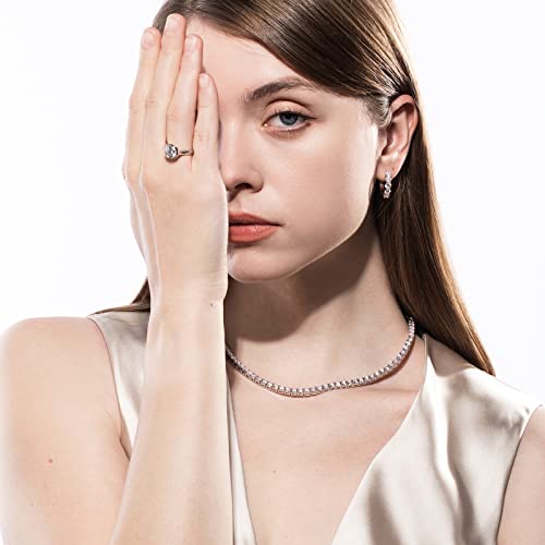 Raivari Moissanite Engagement Rings,2 Ct Bezel Setting Round Lab Created Diamond Solitaire Promise Rings In 14K White Gold Plated Sterling Silver, Anniversary Rings For Women8 #TOP1