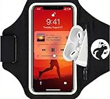 CAPIPZ - Brazalete Móvil Running para Hombres y Mujeres para Correr, Gym o Ciclismo con Funda Móvil de hasta 17,5cm/6,9” con Bolsa para Auriculares y Llaves con Velcro Resistente para el Brazo