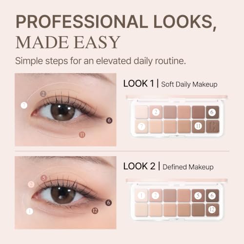 Image of CLIO Pro Eye Palette Air, 12-Color All Matte Eye Shadow, Air-Fit Pigmented Buildable Color, Low Fallout, Soft Brown Neutral Tone for Daily Makeup, Korean Heritage Edition (M21 MOGAMJU LIBRARY)