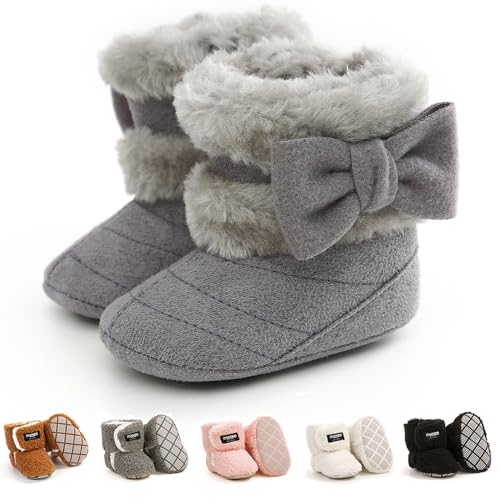 Ohwawadi Infant Baby Boots Boys Girls Cozy Fleece Slippers Snow Boots Winter Baby Girl Shoes Warm Baby Crib Footwear for Newborn Toddlers