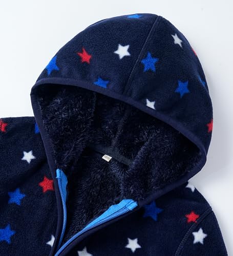 Image of Boys Girls Polar Fleece Jacket with Hood Toddler Coat 2-12 Years
