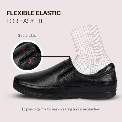 Image of FAUSTO Men's Formal Slip On Shoes for Office Wear | Comfortable Daily Work & Business Meeting Shoes | Professional Formal Footwear for Long Working Hours