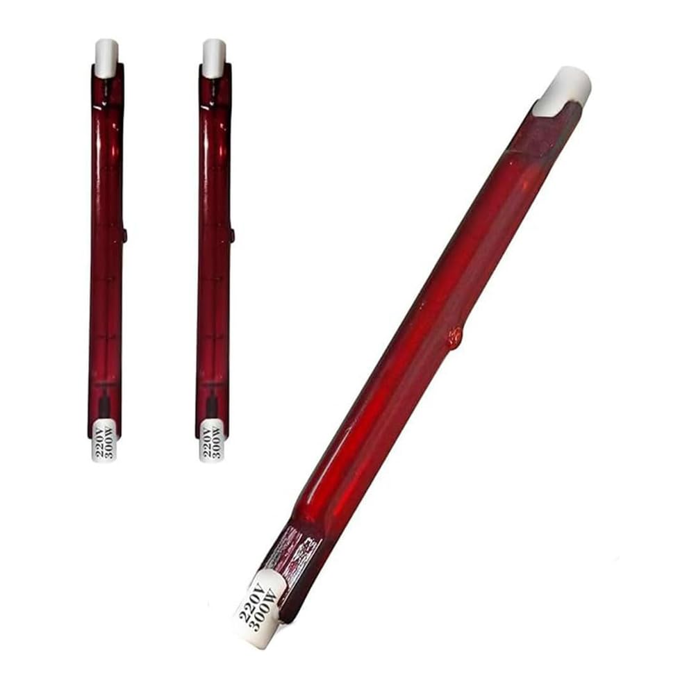 1000W Infrared Heat Bulb Dimmable, 254mm R7S Quartz Heating Halogen Bulb, 1000lm, AC 220V Ruby Heater Lamp for Heatmaster U3, No Flicker, 360° Beam Angle,118mm,300W 3 Packs