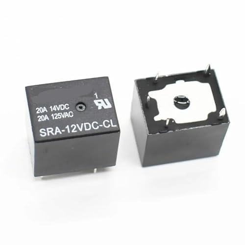 SMGLRUEAT 5Pins RELAY 12V for DC Coil Power Relays PCB 20A SRA-12VDC-CL