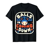 Balls in Coming Down Baseball Outfielder Catcher |- T-Shirt