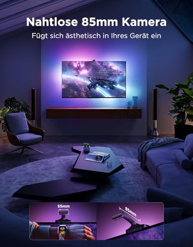 Govee TV Hintergrundbeleuchtung 3 Pro mit HDR-Dreifachkamera, 3,6M 5 in 1 RGBWWIC TV LED Streifen für 55–65 Zoll TVs, 75 LEDs/M, Unterstützt AI-Filter, Sprach- & APP-Steuerung DreamView Sync