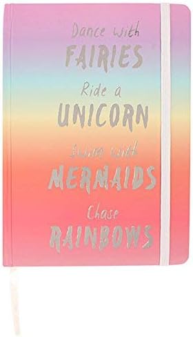 Dance With Fairies Swim With Mermaids Ride Unicorn Rainbow Hardback Journal A5 Notebook