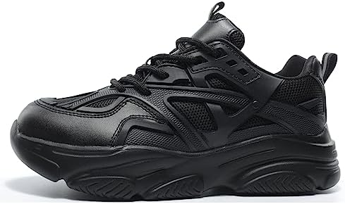 ZHENSI Damesschoenen Met Stalen Neus Veiligheidssneakers Lichtgewicht Ademend Comfortabel Mode-Industrie Werkschoenen,Oranje,37 EU
