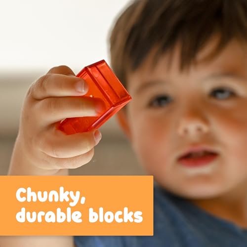 Image of Spark & Wow Light Table Blocks, 12 Shapes, Two Colors | Toddler Sensory Building Blocks, Translucent Light Table Manipulatives, Sensory Toys for Toddlers